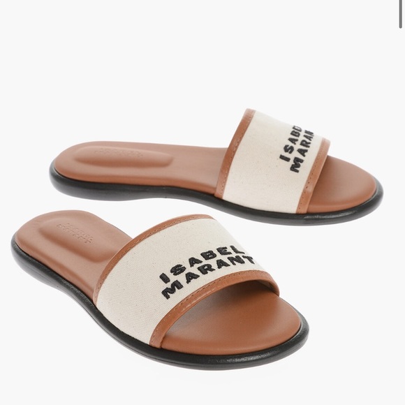 ISABEL MARANT Vikkee Logo-Embroidered Slip-On Sandals - Picture 4 of 5